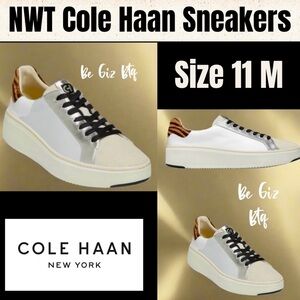 Cole Haan Grandpro Cloudfeel Topspin Leather & Faux Calf Hair Sneakers Size 11 M